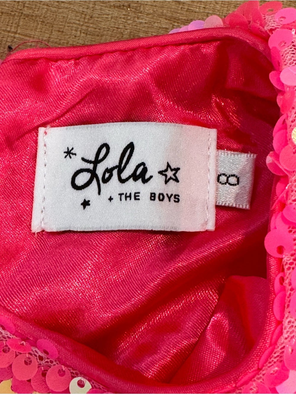 Lola + The Boys Pink Ombre Sequin Dress Short Sleeve Party Sparkle Size Girls 8 - Picture 5 of 11